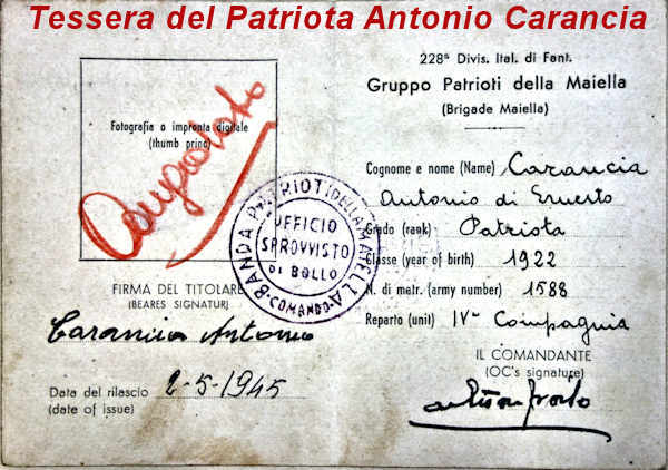 tessera Carancia